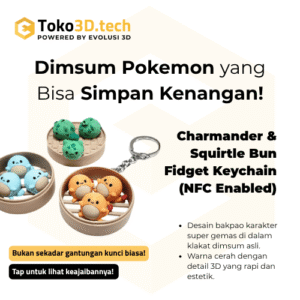 Gantungan Kunci Pokemon Dimsum NFC - Custom Galeri Foto Charmander Squirtle